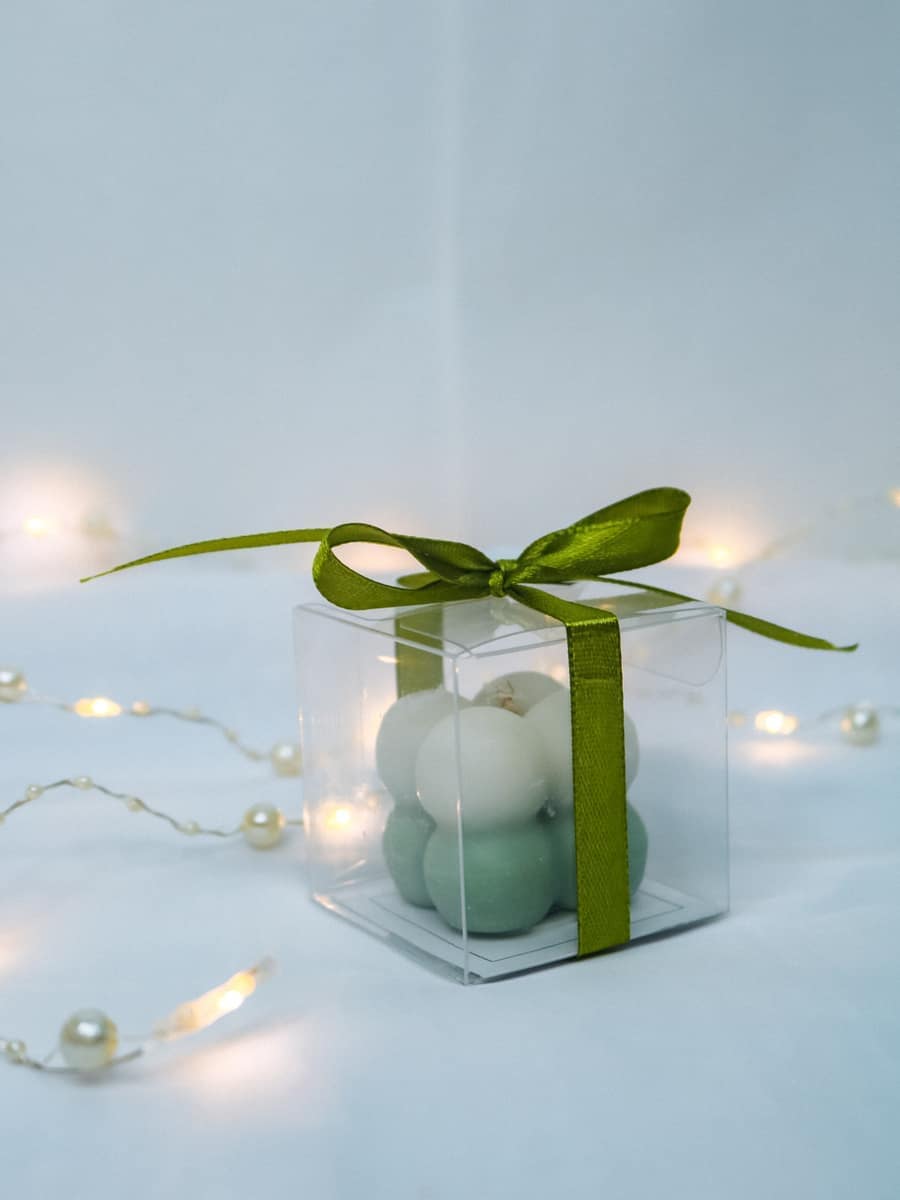 Marturii Botez lumanare Bubble - cutie transparenta - imagine 21